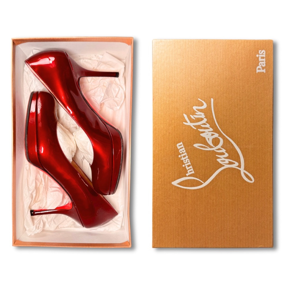 Christian Louboutin Cranberry Patent Leather Prorata 90 Pumps 35 (Size US 5)